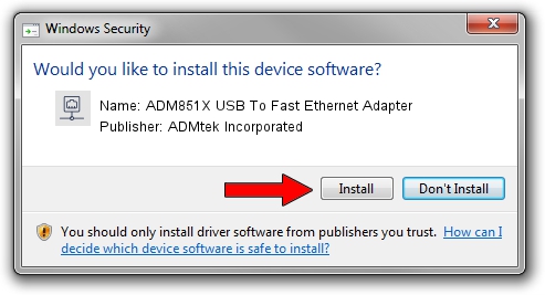 ADMtek Incorporated ADM851X USB To Fast Ethernet Adapter driver installation 1182112