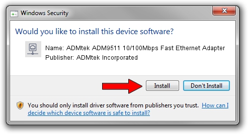 ADMtek Incorporated ADMtek ADM9511 10/100Mbps Fast Ethernet Adapter driver installation 1289765