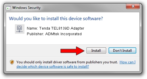 ADMtek Incorporated Tenda TEL8139D Adapter setup file 1807230