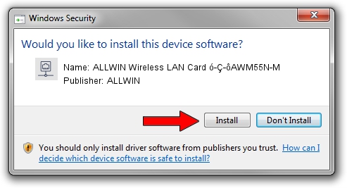ALLWIN ALLWIN Wireless LAN Card ó-Ç-ôAWM55N-M driver installation 1030629