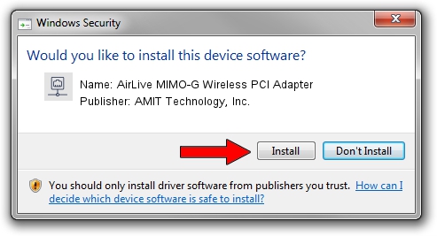 AMIT Technology, Inc. AirLive MIMO-G Wireless PCI Adapter driver installation 50755