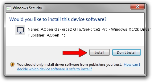 AOpen Inc. AOpen GeForce2 GTS/GeForce2 Pro - Windows Xp/2k Driver v28.32 driver installation 1436783