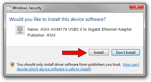 ASIX ASIX AX88178 USB2.0 to Gigabit Ethernet Adapter driver installation 1132832