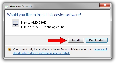 ATI Technologies Inc. AMD 780E driver installation 1538379