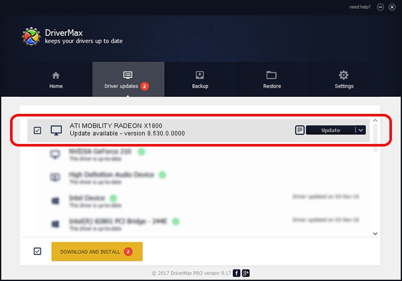 ATI Technologies Inc. ATI MOBILITY RADEON X1800 driver installation 928665 using DriverMax