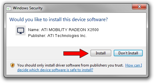 ATI Technologies Inc. ATI MOBILITY RADEON X2500 driver download 1186089