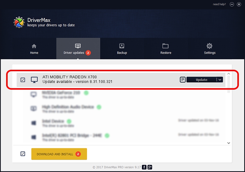 ATI Technologies Inc. ATI MOBILITY RADEON X700 driver update 1604002 using DriverMax