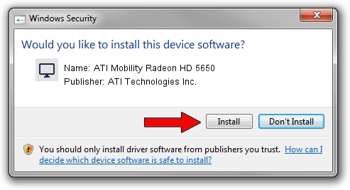 ATI Technologies Inc. ATI Mobility Radeon HD 5650 driver installation 1017010