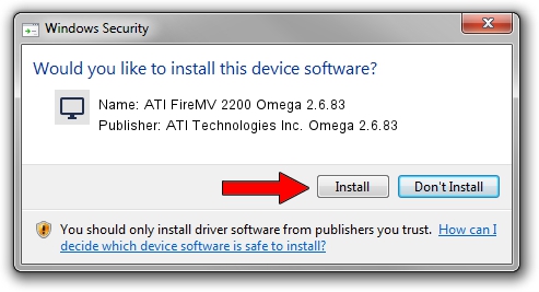 ATI Technologies Inc. Omega 2.6.83 ATI FireMV 2200 Omega 2.6.83 setup file 1882422