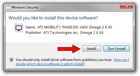 ATI Technologies Inc. Omega 2.6.83 ATI MOBILITY RADEON X800 Omega 2.6.83 driver installation 1009062