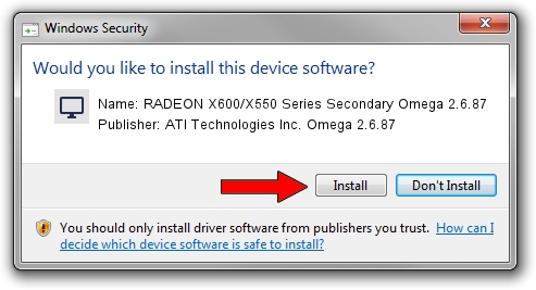 ATI Technologies Inc. Omega 2.6.87 RADEON X600/X550 Series Secondary Omega 2.6.87 setup file 2004353