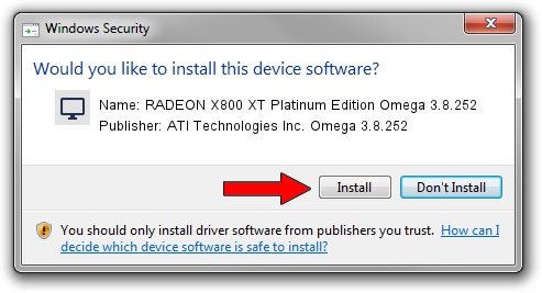 ATI Technologies Inc. Omega 3.8.252 RADEON X800 XT Platinum Edition Omega 3.8.252 driver installation 1034111