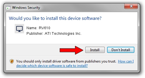 ATI Technologies Inc. RV610 driver installation 1413367