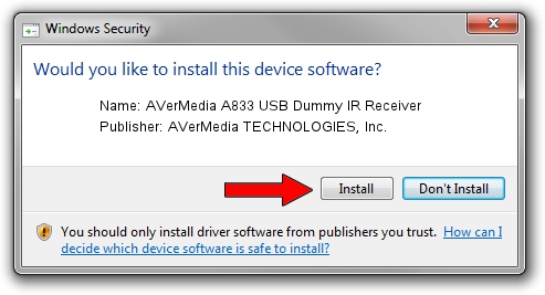 AVerMedia TECHNOLOGIES, Inc. AVerMedia A833 USB Dummy IR Receiver setup file 957816