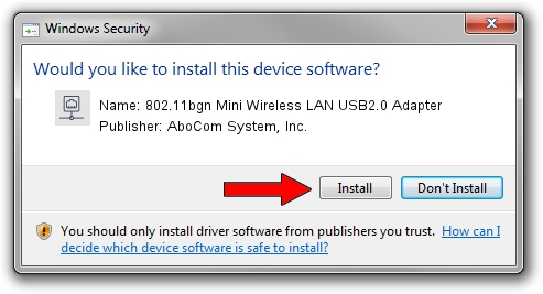 AboCom System, Inc. 802.11bgn Mini Wireless LAN USB2.0 Adapter driver download 2576718