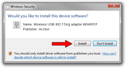 Accton Wireless USB 802.11b/g adapter WN4501F setup file 1699722