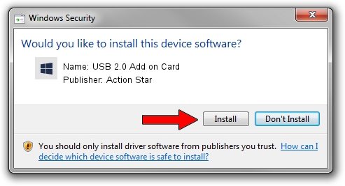 Action Star USB 2.0 Add on Card driver installation 1321641