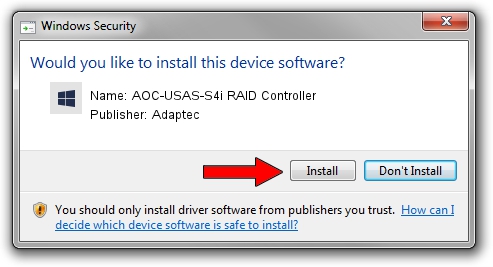 Adaptec AOC-USAS-S4i RAID Controller driver installation 1040001