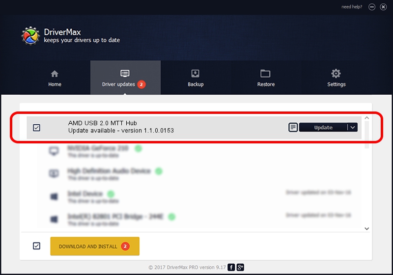 Advanced Micro Devices AMD USB 2.0 MTT Hub driver installation 24917 using DriverMax