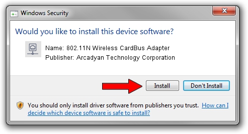 Arcadyan Technology Corporation 802.11N Wireless CardBus Adapter setup file 1041860