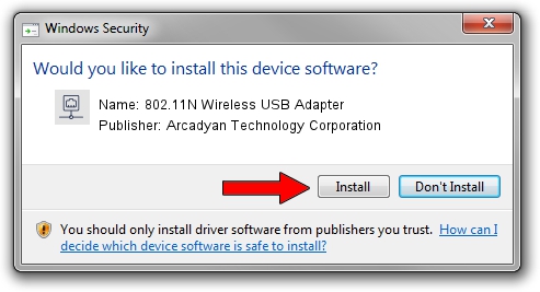 Arcadyan Technology Corporation 802.11N Wireless USB Adapter setup file 1029861