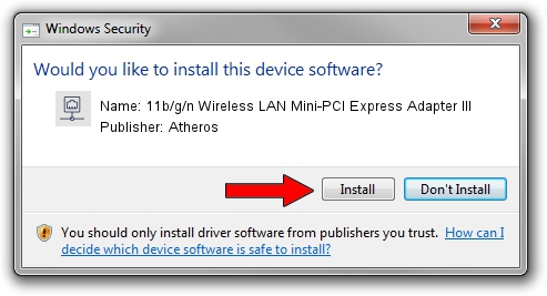 Atheros 11b/g/n Wireless LAN Mini-PCI Express Adapter III driver download 1641979