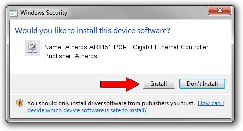 Atheros Atheros AR8151 PCI-E Gigabit Ethernet Controller driver installation 1693950