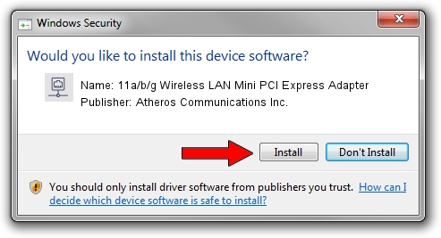 Atheros Communications Inc. 11a/b/g Wireless LAN Mini PCI Express Adapter setup file 1419762
