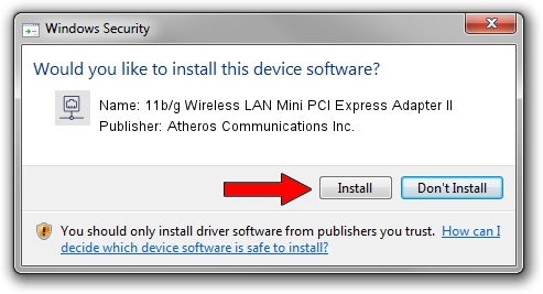 Atheros Communications Inc. 11b/g Wireless LAN Mini PCI Express Adapter II setup file 1436695