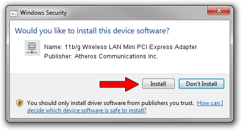 Atheros Communications Inc. 11b/g Wireless LAN Mini PCI Express Adapter driver installation 1917606
