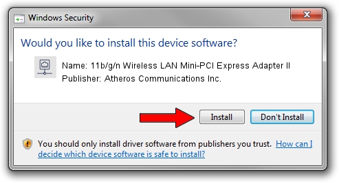 Atheros Communications Inc. 11b/g/n Wireless LAN Mini-PCI Express Adapter II setup file 1183623