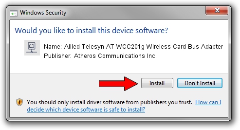 Atheros Communications Inc. Allied Telesyn AT-WCC201g Wireless Card Bus Adapter driver installation 1038076