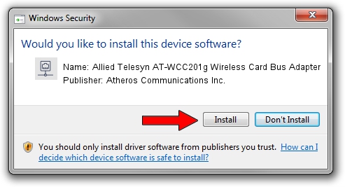 Atheros Communications Inc. Allied Telesyn AT-WCC201g Wireless Card Bus Adapter setup file 1158338