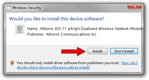 Atheros Communications Inc. Atheros 802.11 a/b/g/n Dualband Wireless Network Module setup file 1537248