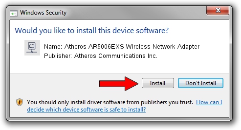 Atheros Communications Inc. Atheros AR5006EXS Wireless Network Adapter driver installation 1007579
