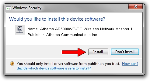 Atheros Communications Inc. Atheros AR5008WB-EG Wireless Network Adapter 1 driver installation 1263200