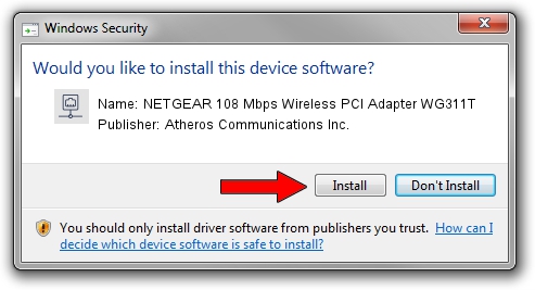 Atheros Communications Inc. NETGEAR 108 Mbps Wireless PCI Adapter WG311T driver download 1178581
