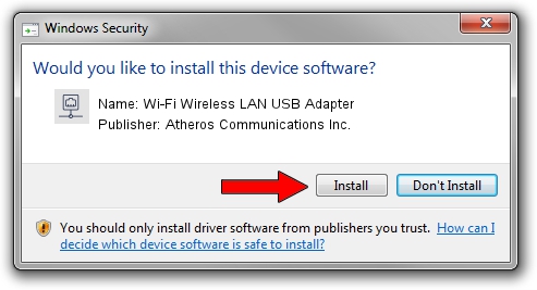 Atheros Communications Inc. Wi-Fi Wireless LAN USB Adapter setup file 1300399