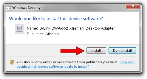 Atheros D-Link DWA-552 XtremeN Desktop Adapter driver installation 1023505