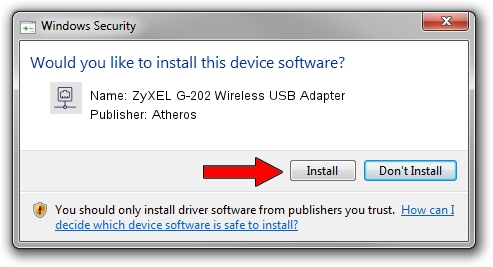Atheros ZyXEL G-202 Wireless USB Adapter setup file 1412062