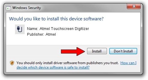 Atmel Atmel Touchscreen Digitizer driver installation 1894266