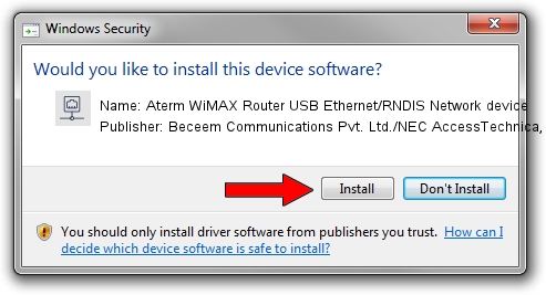 Beceem Communications Pvt. Ltd./NEC AccessTechnica, Ltd. Aterm WiMAX Router USB Ethernet/RNDIS Network device setup file 933444