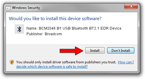 Broadcom BCM2046 B1 USB Bluetooth BT2.1 EDR Device driver installation 1322580