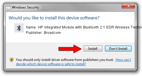 Broadcom HP Integrated Module with Bluetooth 2.1 EDR Wireless Technology driver installation 1024369