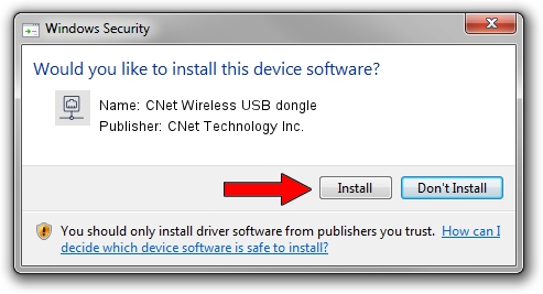 CNet Technology Inc. CNet Wireless USB dongle driver installation 1539386