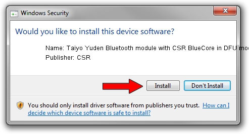 CSR Taiyo Yuden Bluetooth module with CSR BlueCore in DFU mode driver installation 1079537