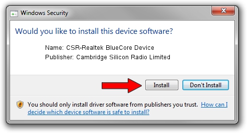 Cambridge Silicon Radio Limited CSR-Realtek BlueCore Device driver installation 1399832