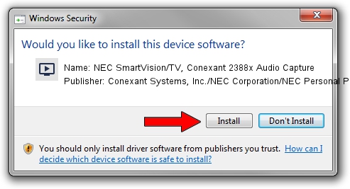 Conexant Systems, Inc./NEC Corporation/NEC Personal Products, Ltd. NEC SmartVision/TV, Conexant 2388x Audio Capture driver installation 1711756