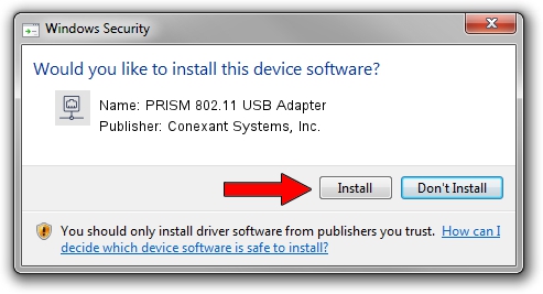 Conexant Systems, Inc. PRISM 802.11 USB Adapter driver installation 1135519
