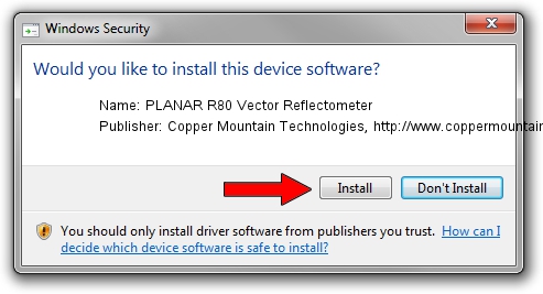 Copper Mountain Technologies, http://www.coppermountaintech.com PLANAR R80 Vector Reflectometer driver installation 4447338